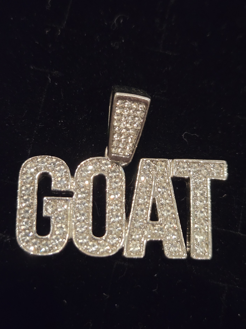 GOAT Rhinestone Pavé Pendant Necklace - Silver Tone